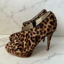 Brian Atwood  Leopard Print Ankle Boots SIze 38.5 Photo 2