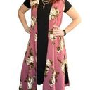 LuLaRoe New Womens  Joy Blush Floral Kimono Flowy Sleeveless Duster - Sz S Photo 0