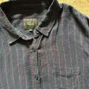 Rails  Charli Button‎ Shirt Midnight Magenta Stripe Flannel Button Up Size M Photo 2