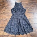 Black Swan  • Charlotte Lace Skater Dress mini apron neck crochet Charcoal Grey Photo 9