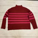 Tahari NEW  Maroon Mock Neck Stripe Sweater Size XLarge Photo 7