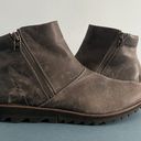 Sorel Harlow Gray Leather Waterproof Zip Ankle Booties Photo 3