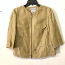 WORTH New York Womens Size 6 Yellow Linen Wool Blend Crop Zip Up Blazer Jacket Photo 1