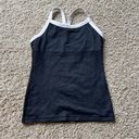 Lululemon  Tank Top Denim Look with White Trim Size 4 Racerback Built In Bra J1 Photo 2