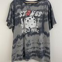 The Rolling Stones Black Grey Tie Dye 1972 World Tour Short Sleeve Graphic Tee Photo 0