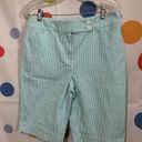 Jones New York NEW  Shorts Size 8 Aqua White Photo 1