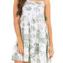 Maaji  Coco Forest Chinni Swim Cover-Up Mini Dress White & Green Size L Photo 0