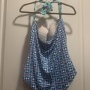 Tommy Bahama Women's  Blue White Halter One Piece Swimsuit Size 16 EUC #S-22 Photo 5