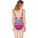 Gottex  Mai Tai Striped Gold Linked One Piece Swimsuit Size 14 Photo 1