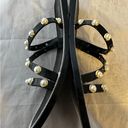 Steve Madden Nonii Black Pearl Studded Square Toe Flat Sandals Size 10 NEW Photo 4