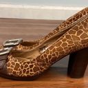 Fossil  Maddox Pump Giraffe Pattern and Stacked Heel Size 9 Photo 7