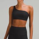 Lululemon Ribbed Nulu Asymmetrical Yoga Bra In Black Photo 0