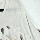 lungo l'arno  Linen Floral Crochet Top Size 3X Short Sleeve Cream Photo 3