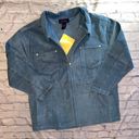 Denim & Co mpany Women's Blue Corduroy Full Zip Jacket NWT Size Large Shacket QVC Photo 0