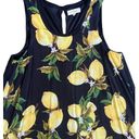 Entro Sleeveless Flowy Black Mini Shift Dress Yellow Lemon Print Size Small Photo 1