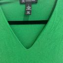 Inc international  Concepts Ribbed Short Sleeve Green V-Neck Top Large Photo 2