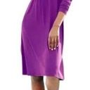 Eileen Fisher  Fuchsia Purple Faux Wrap Jersey Knit Midi Dress Large Photo 0