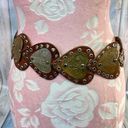 Vintage Brown Leather Belt Heart Shape Metal Buckle Morocco Adjustable Boho Photo 5