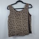 Allison Taylor  Womens Size S Vintage 100% Silk Reversible Tank Top Brown Leopard Photo 12