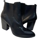 Blondo  Waterproof Ankle Boots Black Leather Block Heel Chelsea Zip Size 7.5 M Photo 0