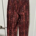 Acacia  London Lace Up Pants Amber Red Python Snake Print Womens Size S Photo 4