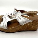 Jack Rogers  White Leather Cork Wedge Sandals Women's 7.5 US Photo 2