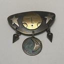 The Moon Signed Far Fetched Mexico - Multi Color Metal And Stars Brooch Pin Photo 0