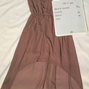 Doe & Rae  Brown Classy Halter Pleated Cut Out High Low Sleeveless Dress Medium Photo 4