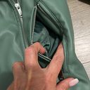 Nine West WOMEN'S  Faux-Leather Moto Jacket. XS. Sea foam green. Great condition! Photo 4