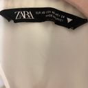 ZARA White Linen Button Down Collared Dress Photo 4