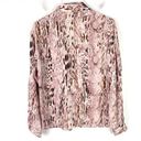 T Tahari NWT  Snakeskin Print Long Sleeve Semi-Sheer Buttondown Top Size Small S Photo 6