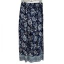 Angie  Boho Wide Leg Pull On Pants in Blue Floral - Size M Photo 1