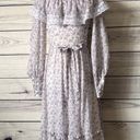 Gunne Sax Vintage 70s White & Purple Floral Ruffle Lace Prairie Cottage Dress Photo 7