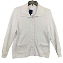 Basic Editions  Cardigan Sweater White XL Long Sleeve Button Collared Long Sleeve Photo 0