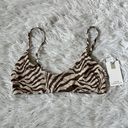 Good American 30.  Women’s Khloe Satin swim top in Zebra001 size 1(Small) Photo 2