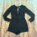 Mezzanine Women Long Sleeve Strappy V-Neck Shimmer Black Romper Size Medium Photo 1