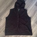 Woolrich  Cozy Black Hooded Cardigan Button Front Sweater Vest Photo 0