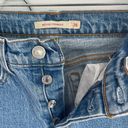 Levi's  Premium Wedgie Straight Denim Jean Size 26 Mid Rise Raw Hem Button Fly Photo 3