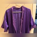 Petra Fashions Vintage  Size Large Violet Silky Night Robe with Tie Belt Photo 2