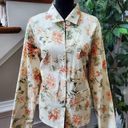 Denim & Co . Women's Beige Cotton Long Sleeve Button Front Collared Jacket Large Photo 0