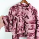 Abound  Crop Fleece Snap Button Tie Dye Purple XL Photo 2