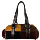 Maxx New York Patchwork Boho Suede Leather Satchel Shoulder Handbag Autumn Y2K Brown Photo 1