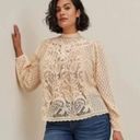 Torrid Mixed Lace High Neck Romantic Top Beige Size 1X Photo 1