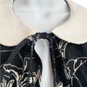 Unique Vintage  Black White Roses 1950s Peter Pan Collar Belted Swing Dress sz 4 Photo 2