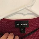 Torrid  00 Plus Size Cardigan Drape Front Sweater Burgundy Red Open Lightweight Photo 5