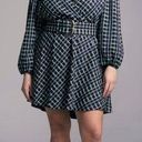 Tanya Taylor  Nicola Belted Check Print Dress Blue 20 Photo 0