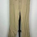 Cynthia Rowley Tan 100% Linen Wide Leg Back Pocket Flap Casual Roll Up Pants Photo 0