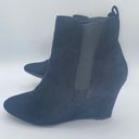 Charlotte Russe  Black Rebecca Wedge Heeled Ankle Booties Women's Size 8 Photo 3