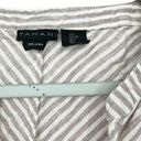 Tahari  Brown White Diagonal Striped Tank Blouse Large Photo 2