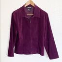 Briggs New York Briggs Petite Purple Suede Zip Up Blazer Jacket Photo 0